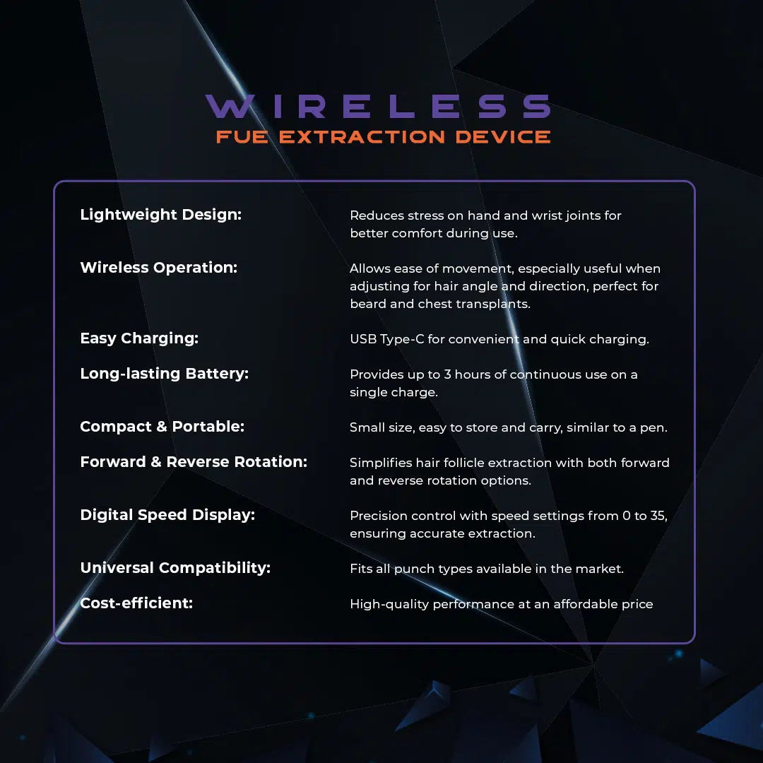 Wireless FUE Extraction Device