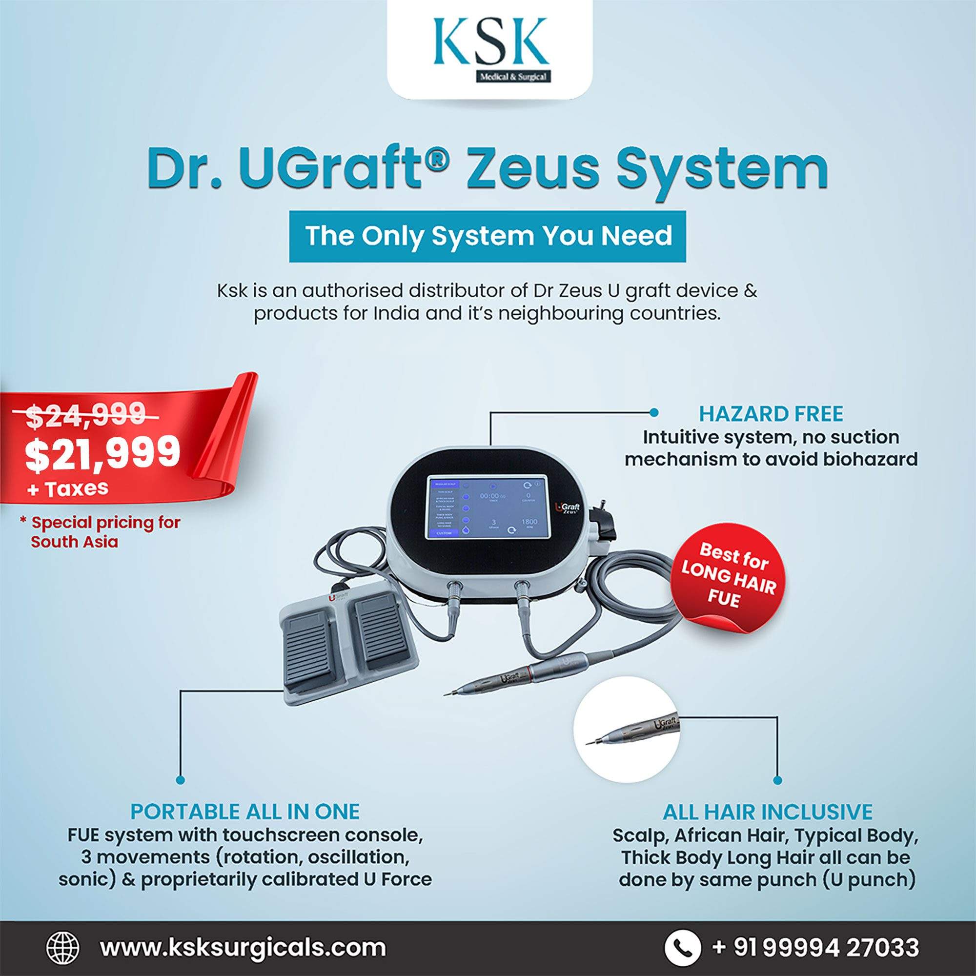 Dr.UGraft® Zeus System | Hair Transplant Device